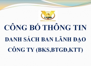 DANH SÁCH BAN KIỂM SOÁT, BAN TỔNG GIÁM ĐỐC VÀ KẾ TOÁN TRƯỞNG CÔNG TY VINALAND