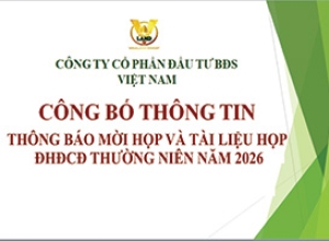THÔNG BÁO MỜI HỌP VÀ TÀI LIỆU HỌP ĐHĐCĐ THƯỜNG NIÊN NĂM 2026